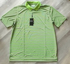 Level Wear NWT Men's XL Golf Polo Shirt Jasmine Green Stripe Gate DP50L SS NWT