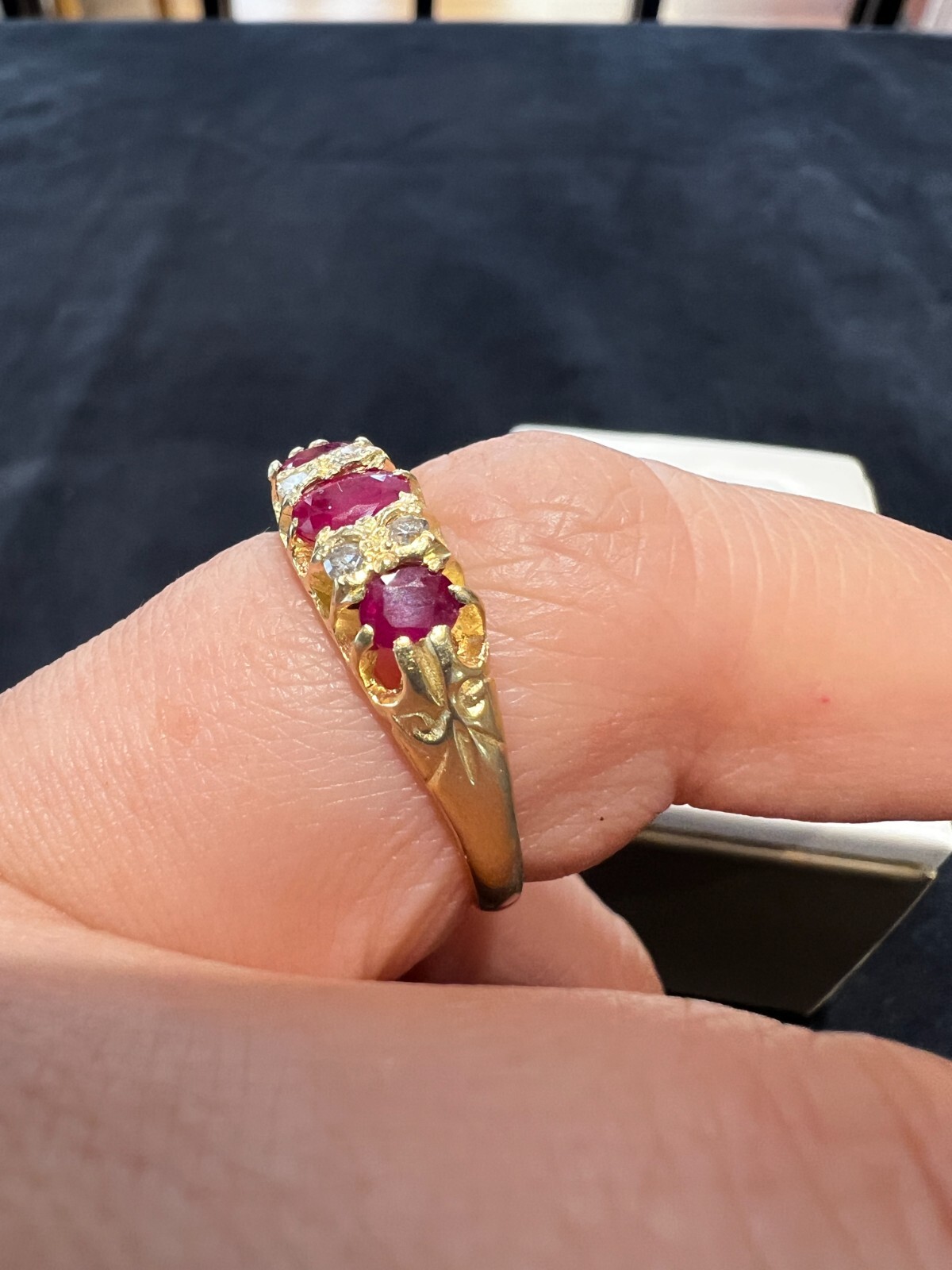 18ct Yellow Gold Ruby Diamond Ring - image 5