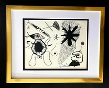 JOAN MIRO 1971 BEAUTIFUL SIGNED PRINT MATTED 11 X 14 + BUY IT NOW!! LIST $695