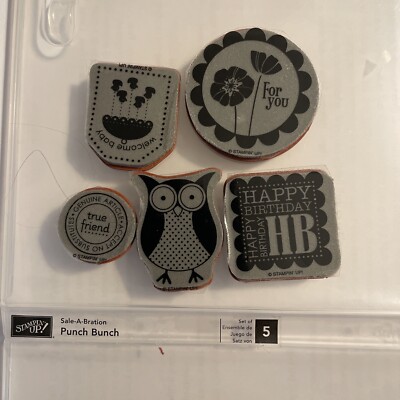 Stampin Up!  Punch Bunch  Stamp Set #123211 Used Rubber Stamp Set-Free Shipping