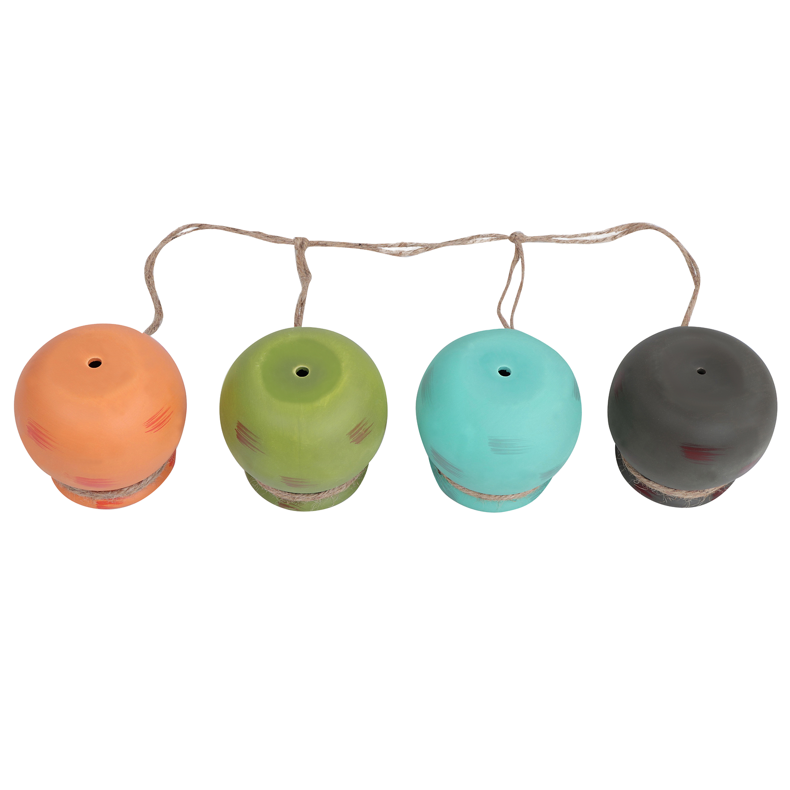 7Penn Ceramic Planter Hanging Pot 4pc Dangling Multicolor Ceramic Plant