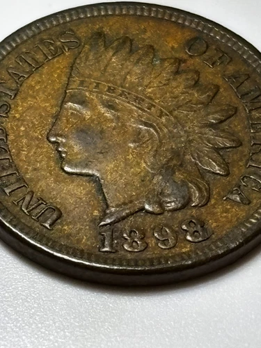 1898 Indian Head Cent - Sharp LIBERTY & 3 Diamonds **Extra Fine**