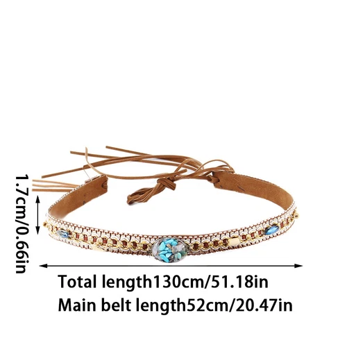 Men Women Cowboy Hat Band Replacement Ethnic Western Hat Belt Adjustable Bohemia - Picture 14 of 27