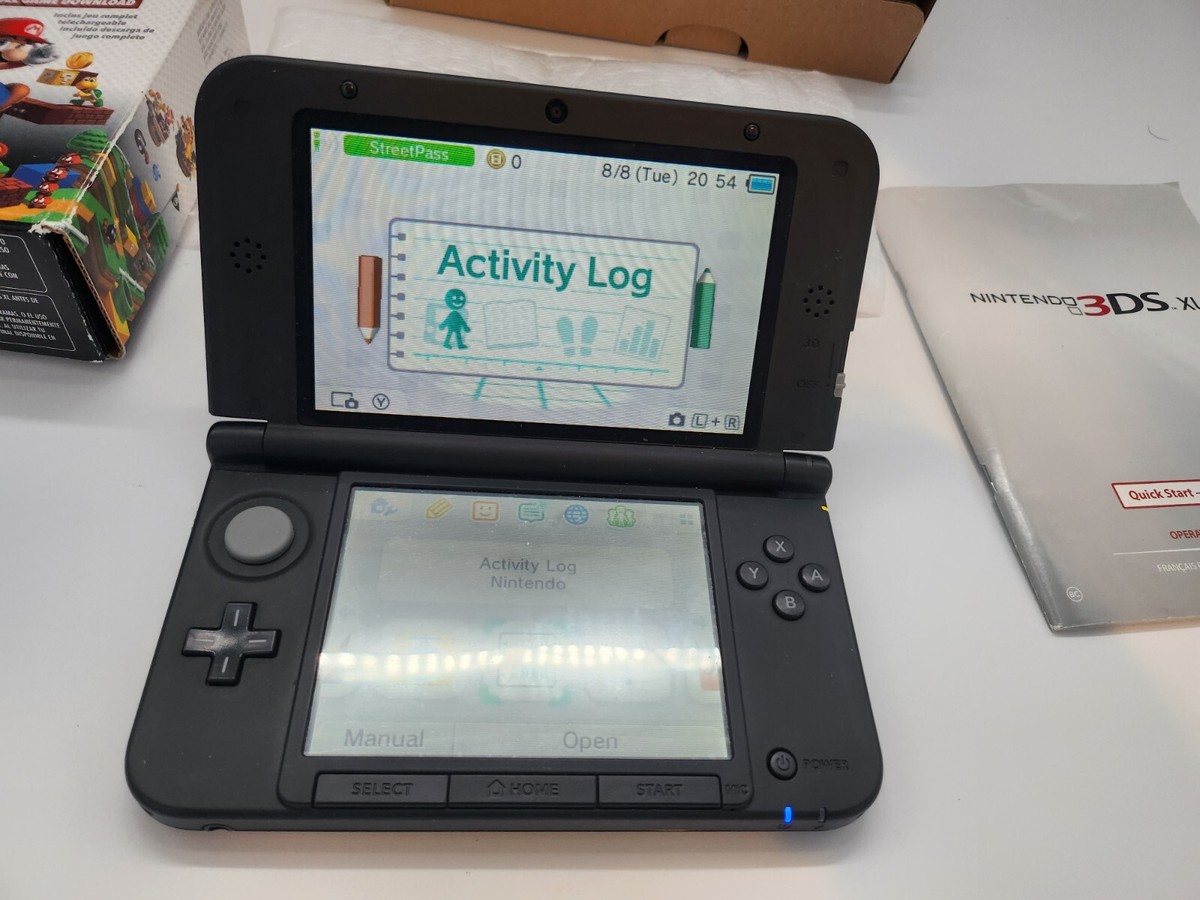 Nintendo 3DS XL Mario 3D Land Console System Blk w/Charger