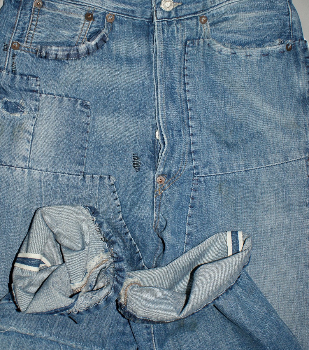 1890 LEVI'S LVC 501 XX BANDIT SELVEDGE BIG E DESTRUCTED BLUE