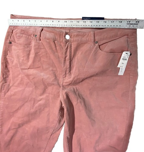 Talbots Flawless High Waist Straight Leg Pink Corduroy Pants size 18 W NWT - Picture 4 of 6