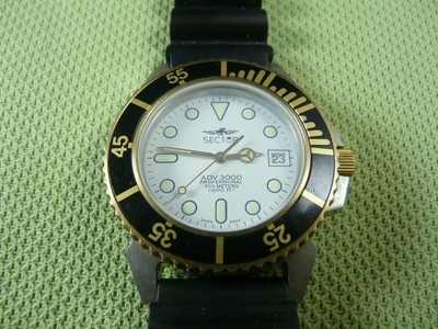 NEW OLD STOCK SECTOR ADV 3000 300M SWISS DATE QUARTZ MEN WATCH | eBay