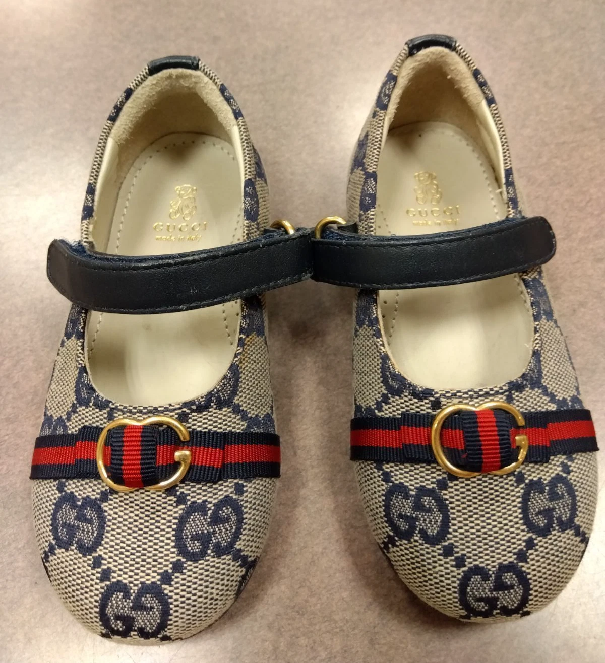 Chaussures de ballet Gucci enfant GG toile pointure 22/14 cm
