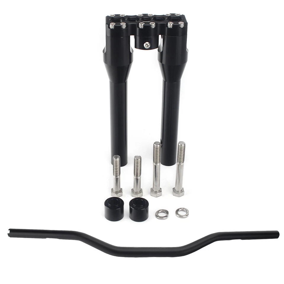 Manillar y elevador de 1-1/8" estilo Street Bob Club para Harley Dyna Softail Low Rider Foto 4 de 4