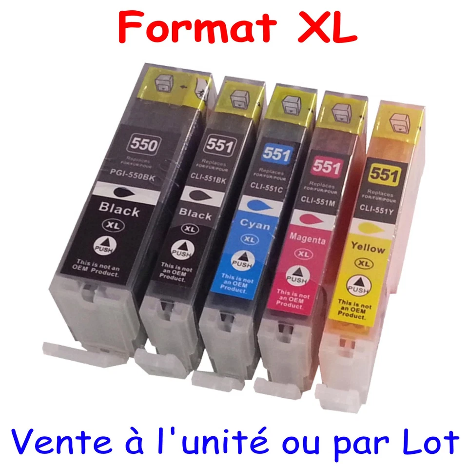 ENCRE4U Canon Pixma MG5550 - Pack de cartouches PGI550 CLI551 XL compatibles ( non-OEM )
