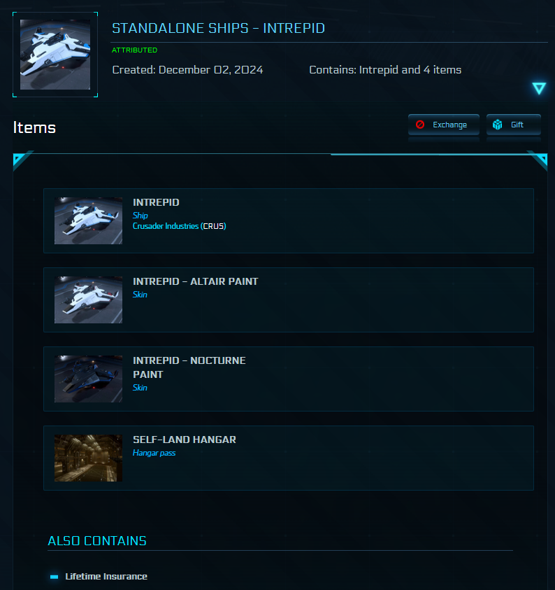 愛オーダーページ STAR CITIZEN SHIP - CRUSADER INTREPID + NOCTURNE PAINT - LTI