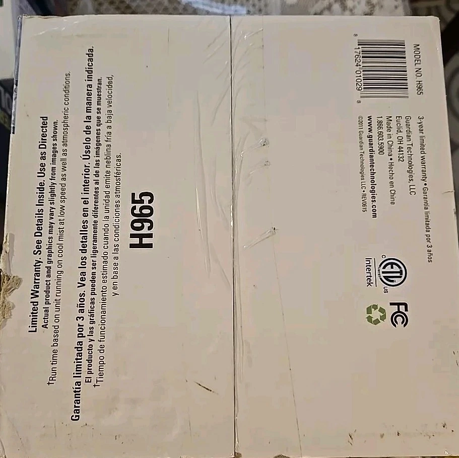 Pure Guardian H965 70-HOUR ULTRASONIC COOL MIST HUMIDIFIER -NEW IN BOX - Image 4 of 4