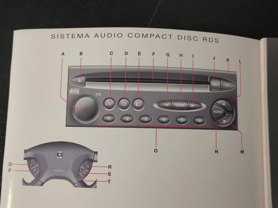 Libretto Istruzioni CITROEN XSARA PICASSO Sistema Audio  Compact Disc RDS  1999 - Immagine 2 di 4