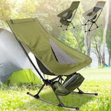 Outdoor Portable High Back Rocking Chair for Camping Hiking Travel Beach Picnic