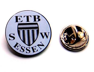 Schwarz Weiß Essen Pin - Fußball Pin - Ansteck-Pin
