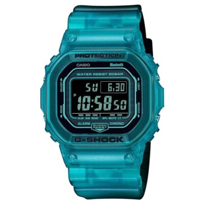 Casio Men's G-Shock Bluetooth Digital Transparent Resin Strap Watch DWB5600G-2