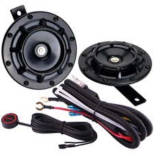 12v Loud Car Horn Metal Twin Disc Horns with Button Switch Electric Truck Horn