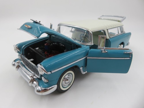 1955 Chevrolet Nomad Turquoise 1:24 Diecast Car - Danbury Mint + Box/Paperwork - Picture 8 of 16
