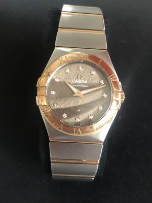 OMEGA CONSTELLATION DAMENUHR EDELSTAHL/18KT ROTGOLD MIT  BRILLANTZIFFERBLATT TOP