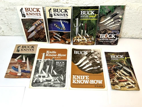 ✨LOT OF 8 VTG Buck Knives Booklet BUCKMASTER 184 Knife Paperwork Pamphlets NICE✨
