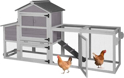 #ad Aivituvin Chicken Coop Expandable Mobile Chicken House with Nesting Box amp;Tray $164.99
