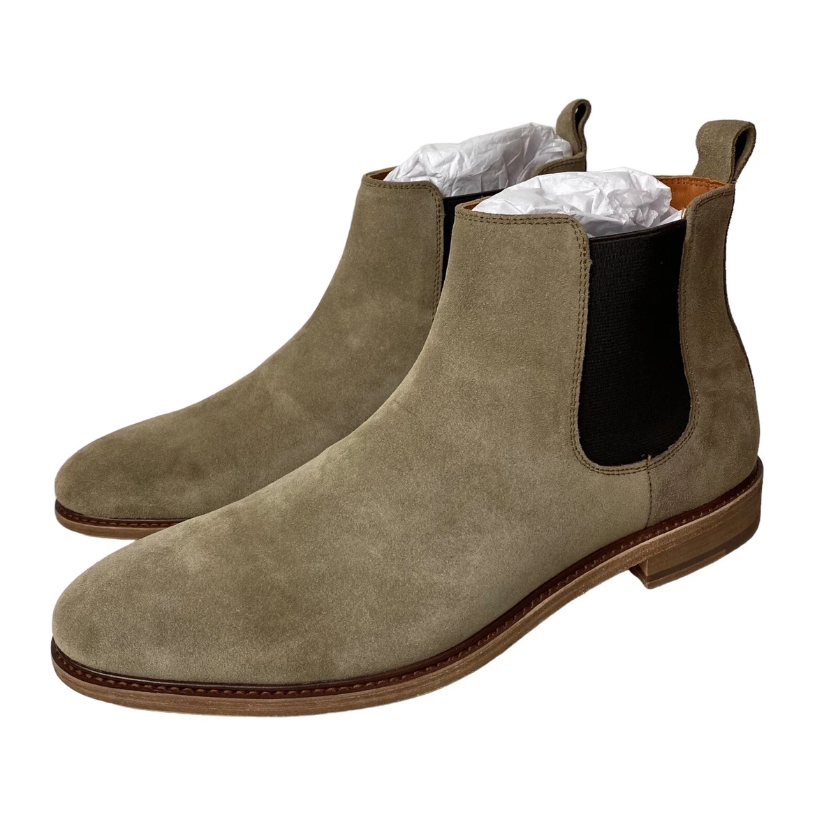Gordon Rush Mens Portland Chelsea Pull on Boots Taupe Suede Size 11