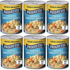 Progresso Rich  Hearty Soup CHICKEN  HOMESTYLE NOODLES 19oz 6 Cans Ready