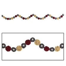 New Primitive Americana Patriotic HOMESPUN BUTTON PENNY YO YO GARLAND Swag 8ft