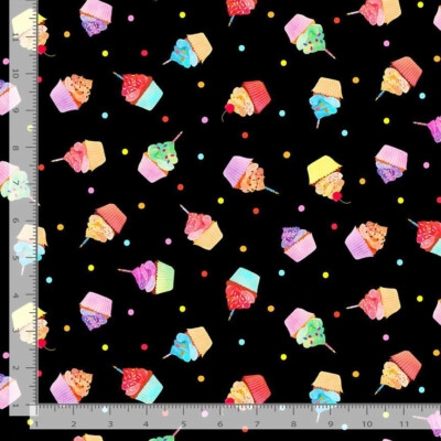 Tossed Cupcakes Birthday Party Fabric Cotton Timeless Treasures CD2070 By Yard