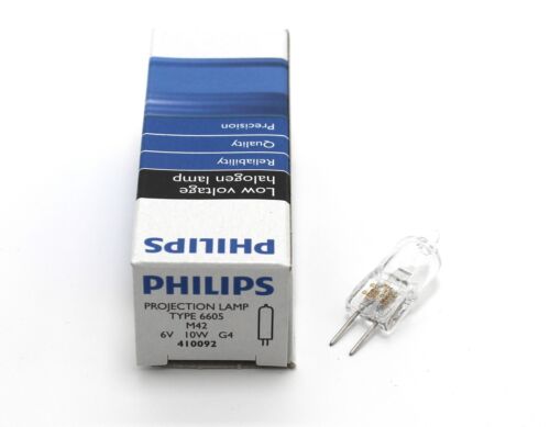 PHILIPS PROJECTION LAMP TYPE 6605 M42 6V10W G4 6V10W bulb halogen light - Picture 1 of 4