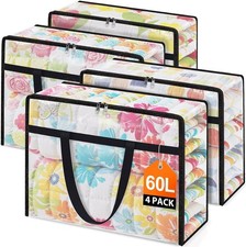 Clear Under Bed Storage Containers 4 Pack Large Capacity Clothes Storage Bags