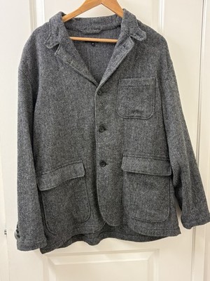 Engineered Garments Gray Herringbone Wool Loiter  Jacket - M