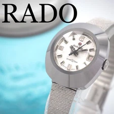 Rado Diastar Automatic Watch 27mm Silver Cut Glass Dial Vintage Swiss