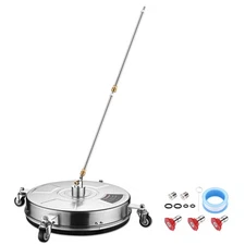 Xcceries 18" Stainless Steel Surface Cleaner Attachment Pressure Washer 4 Wheel