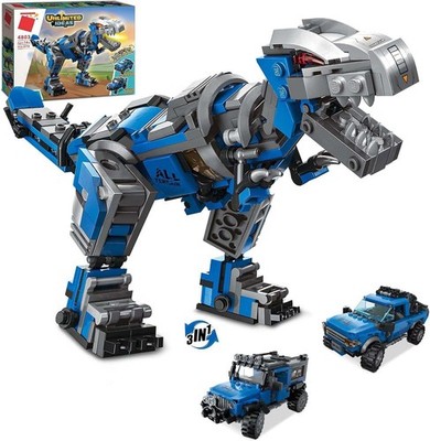 Verwandelbarer DinosaurierMech STEM 3 in1 Bauspielzeug Dino Bausteine für Erw...