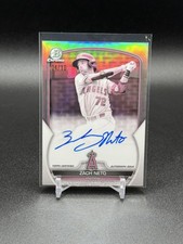 2023 Bowman Zach Neto CPA-ZN Pearl Refractor Auto /10 Los Angeles Angels
