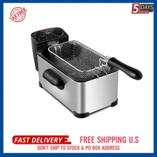 Costway Electric Deep Fryer 3.2/5.3 QT/12/21-Cup Stainless Steel 1700W