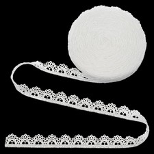10 Yards White Lace Trim 2/5'' Vintage Crocheted Ribbons white