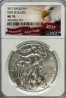 2017 American Silver Eagle, MS 70 NGC, NR