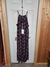 Nwt Womens Roxberi Sleeveless  Spaghetti Strap Multi Colored Maxi Dress Size L