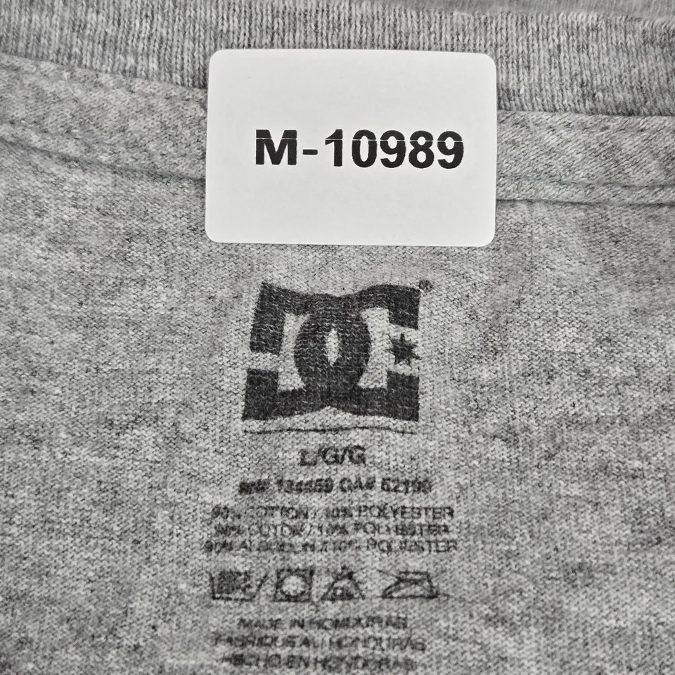 DC Shoes Mujer Camisa GRANDE Gris Estampado de Disco Gráfico Camiseta Manga Corta Logo Foto 2 de 4