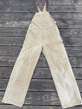 Carhartt R02 BRN Insulated Duck Bib Overalls Brown Double Front USA 32x32