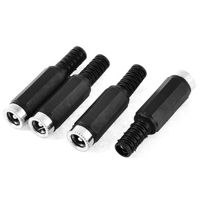 4pcs 5.5mm x 2.1mm Solder Type Female DC Power Inline Jack Coupler Adapter