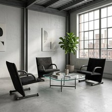 Poltrone 'T-Line' Design Burkhard Vogtherr per Artflex Italia Anni 80 Originali