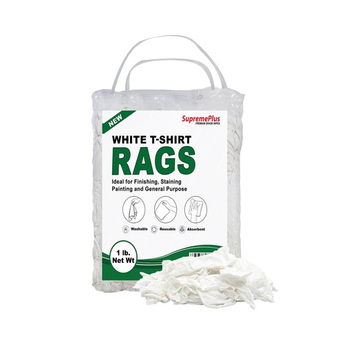 Premium White T-Shirt Cleaning Rags (1 lb. Bag) – White Cotton Rags for ...