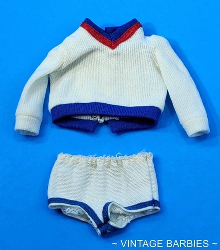Vintage Ideal Tammy / Pepper Doll Tennis Match #9329-4 Shirt & Shorts ~ 1960's