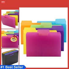 Poly File Folders Letter Size Set of 18 Assorted Bright Colors 1/3 Cut Tabs