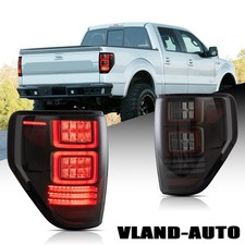 Smoked LED Tail Lights For 2009-2014 Ford F-150 F150 Pickup Red Turn signal L+R