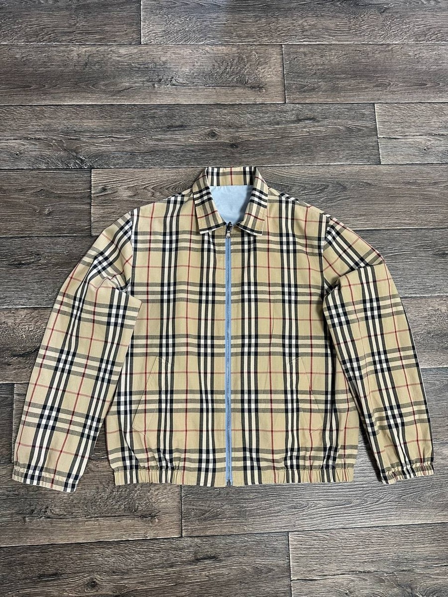 vintage burberry harrington jacket nova check reversible men large