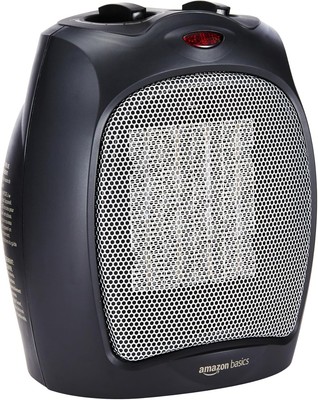 Amazon Basics Ceramic Space Heater, Portable Indoor Heating Solution, Black 